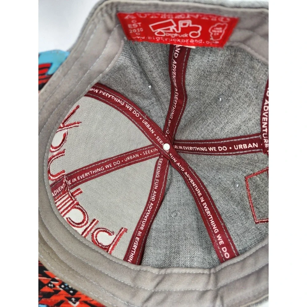 Big Truck Trucker Hat Mesh Snapback Gray Aztec Bill Design Lake Tahoe Red Orange